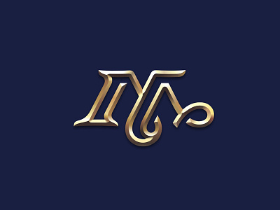 M monogram gold m metallic monogram