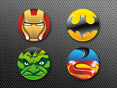 Superhero Icons icon vector