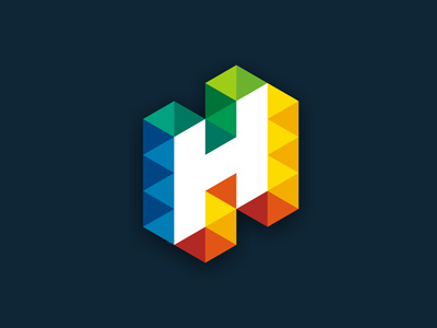H mark for online store colourful geometric logo
