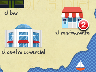 Spanish Learning App - Map screen detail iphone mall map restaurant