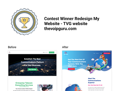 Contest Winner Redesign Website thevoipguru.com branding design graphic design illustration logo ui vector web design web development website