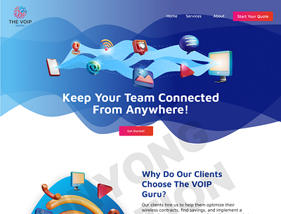 thevoipguru.com - wireless services page design graphic design ui web design web development website