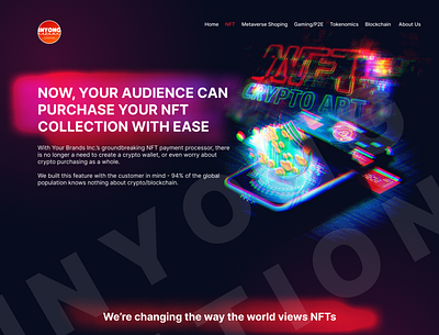 NFT page design graphic design nft ui web design web development website