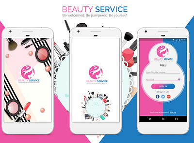 Beauty Service_Mobile Application app design flat minimal mobile app design service typography ui ux vector