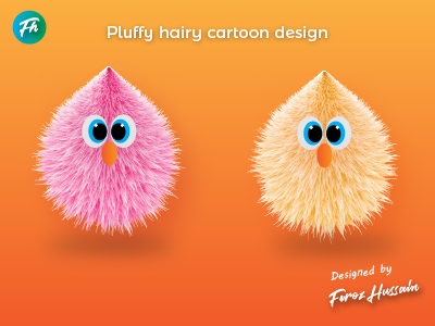 Pluffy Hairy Cartoon design illustration vector