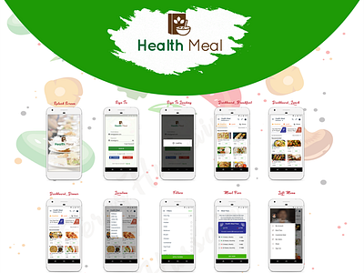 Health Meal Mobile Application app design illustration mobile app design ui ux vector