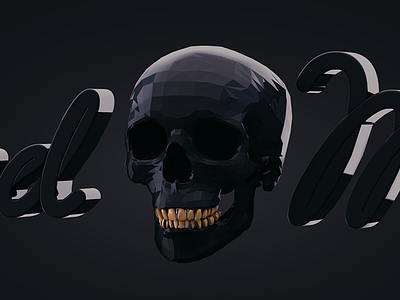 Skull Black Gold 3d