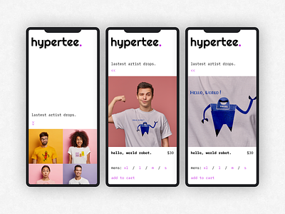 Website Design: Hypertee. design minimalism native app ui web app