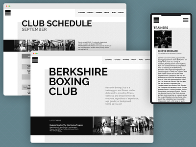 Website Design: Berkshire Boxing design minimalism ui website