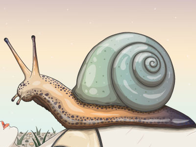 Snail-detail girl illustrator nature snail stickyhat vector