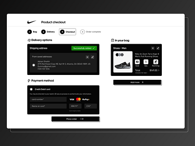 Nike Checkout page - Redesign