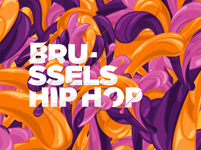 Brussels Hip Hop color flower hiphop vector