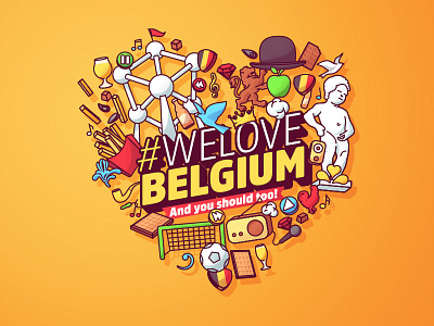 #WeLoveBelgium atomium belgium brussels flat icons vector