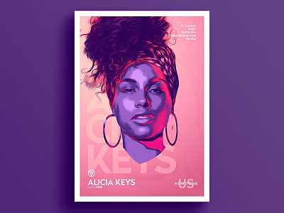Neon Artist .3 - Alicia Keys artist fallin glitch in common music neon portrait saturated