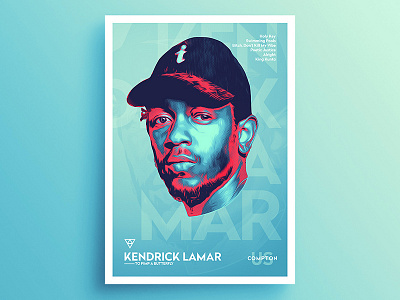 Neon Artist .6 - Kendrick Lamar artist glitch music neon portrait saturated