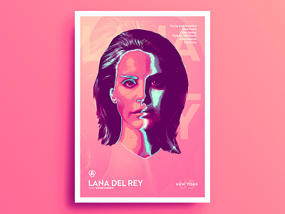 Neon Artist .7 - Lana Del Rey artist glitch music neon portrait saturated