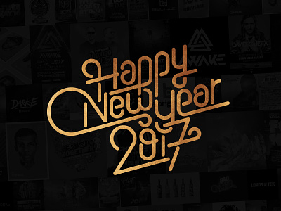 Happy New Year Dribbblers :D custom font lettering typography