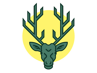 Pointy Antlers antlers elk flat icon illustration