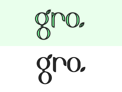 gro. Lettering Option finances font gro. growth leaf money nature text type