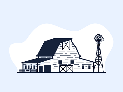 Barn and Windmill