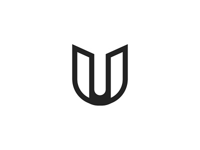 U Book Logo Option flat icon lettering logo mark u vector