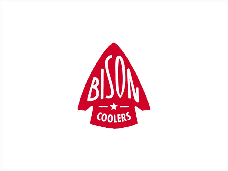 Bison Cooler Lockups bison buffalo cooler flat gif icon illustration logo mark nature outdoor texas vector