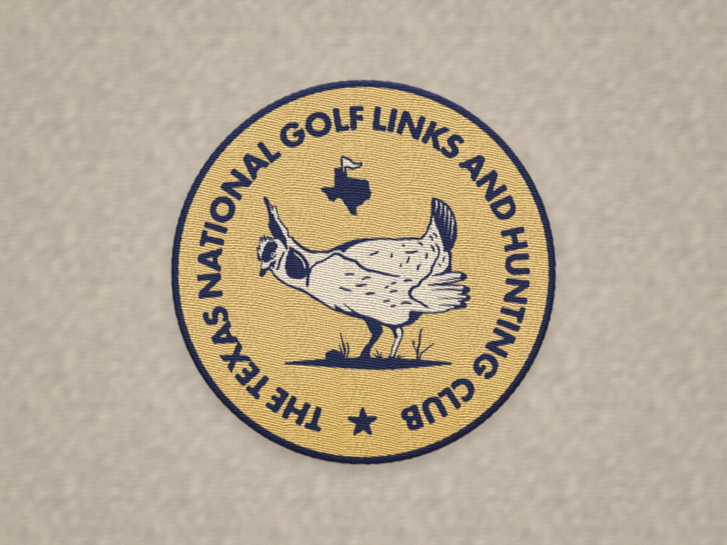 Golf & Hunting Club Patch bird embroidery golf hunting illustration logo patch prairie chicken vector