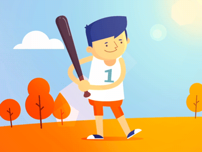 Baseball Kid animation baseball character animation dylan casano kid motion graphics thinkmojo