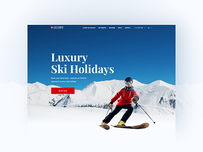 Leo Trippi - web design for luxury ski chalets blue booking booking calendar chalets holidays luxury holidays mountains red ski skier travel ui ux web design website winter winter holidays
