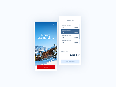 Leo Trippi - responsive web design for luxury ski chalets alps booking calendar chalets europe holidays luxury holidays mobile mountain skiing responsive web design ski holidays snow mountain traveling ui ux web design winter skiing
