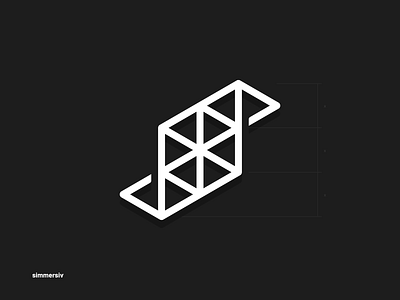 Logo for Simmersiv a virtual reality training platform avatar black and white brand branding design lettermark logo monogram symbol vector