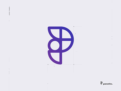 parentinc. logo symbol application avatar brand branding design family lettermark logo monogram symbol time vector
