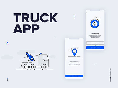 Truck app a mobile driver support app design flat icon illustration symbol typography ui ux vector