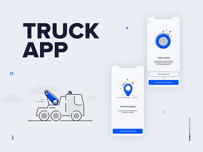 Truck app a mobile driver support app design flat icon illustration symbol typography ui ux vector