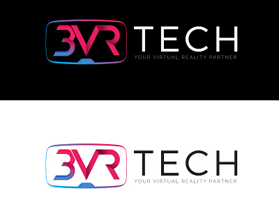 Virtual Reality Logo blue logo design purple tech logo virtual reality