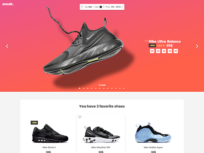 Shoe Store Concept nike shoe store shop slider website