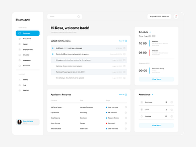 HR Management Dashboard app branding clean design hr management ui ux web