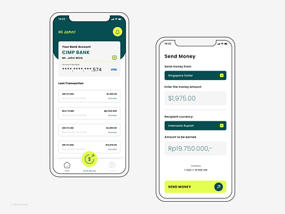 Finance - Transfer App (Send Money) by Denny Satria on Dribbble