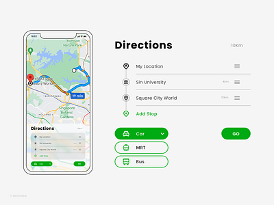 Multi-Stop Routing for Maps app clean graphic design maps ui ux design