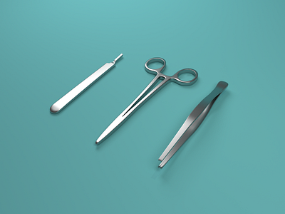 3D Surgical Instruments 3d 3d modeling 3d models healthcare kelly forceps knife holder medical surgery tissue forceps
