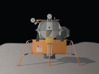 Apollo Lunar Module grain illustration lunar module moon landing nasa space texture vector