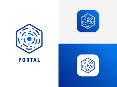 Portal Logo app icon branding circle hexagon logo logo design portal