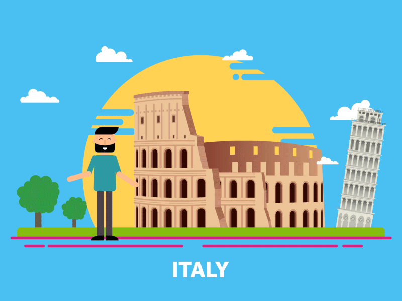 Italy animation art direction geography italy motion design motion graphics office