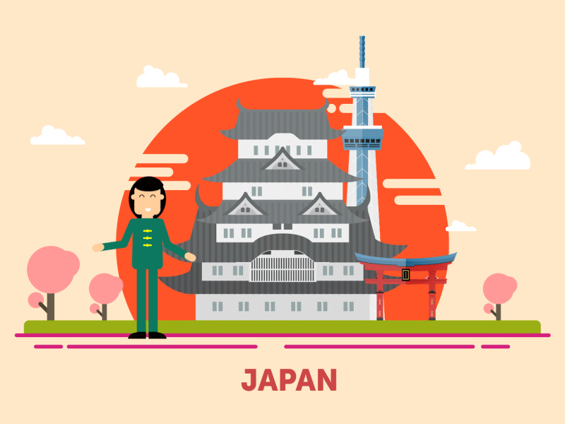 Japan animation art direction geography italy motion design motion graphics office