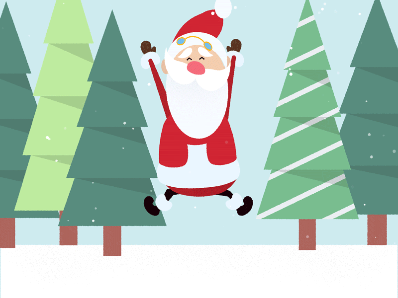 Jump Santa Claus after effects animation character christmas gif loop motion design snow