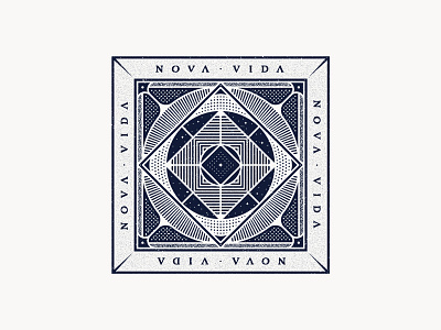 Nova Vida badge branding geometric graphic design identity illustration insignia linework logo new life nova vida pattern seal upcycling vector