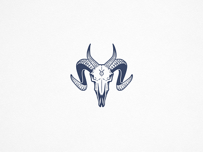 Beast Skull horns illustration linework logo logo design pictorial skull taurus