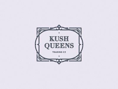 Badge concept badge illustration kush letterpress linework logo monoline queen roughened trading