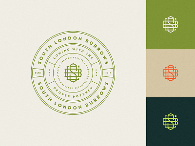 SLB logo concepts (Round 1) badge branding cannabis colourways illustration line work lockups logo logo design luxury monogram seal vintage