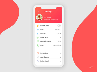 Settings 007 dailyui settings